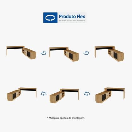 Imagem de Escrivaninha Mesa Escritório em L Executiva 170x180cm com Balcão Cayman Yescasa