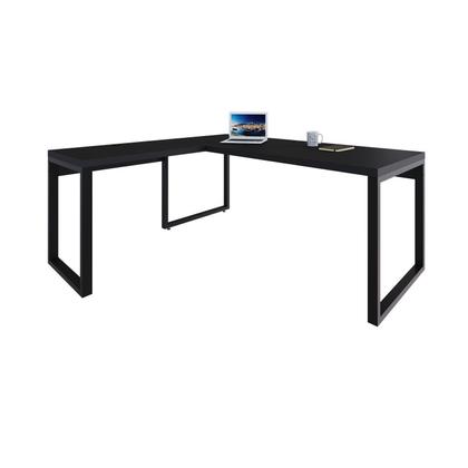 Imagem de Escrivaninha Mesa Escritório em L Yon Presidente 190x70x75 190cm Industrial Preto