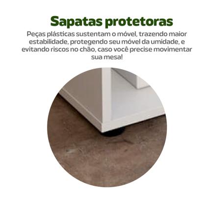 Imagem de Escrivaninha Mesa Escritório Ergonômica e Atemporal em L com 8 Nichos para Armazenamento Nero