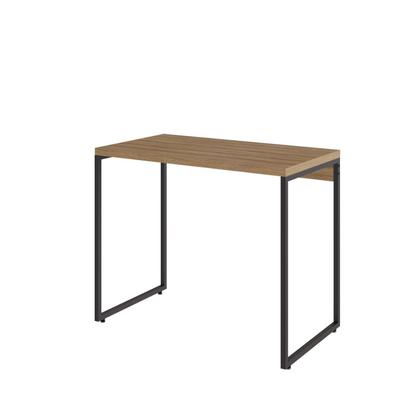 Imagem de Escrivaninha Mesa Escritório Estilo Dynamica 90cm Industrial Yescasa Lamina Mel e Preto Marrom