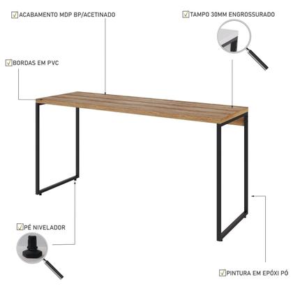 Imagem de Escrivaninha Mesa Escritório Estilo Industrial 150cm Dynamica Yescasa