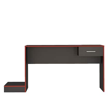 Imagem de Escrivaninha Mesa Escritório Gamer 1 Gaveta 160,5cm Preto e Vermelho