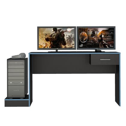 Imagem de Escrivaninha Mesa Escritório Gamer 1 Gaveta Com Suporte para Gabinete, Mesa para Computador