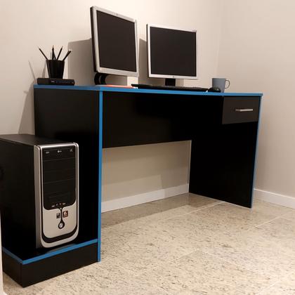 Imagem de Escrivaninha Mesa Escritório Gamer 1 Gaveta Com Suporte para Gabinete, Mesa para Computador