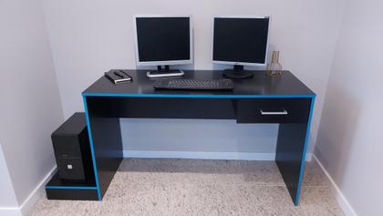 Imagem de Escrivaninha Mesa Escritório Gamer 1 Gaveta Com Suporte para Gabinete, Mesa para Computador