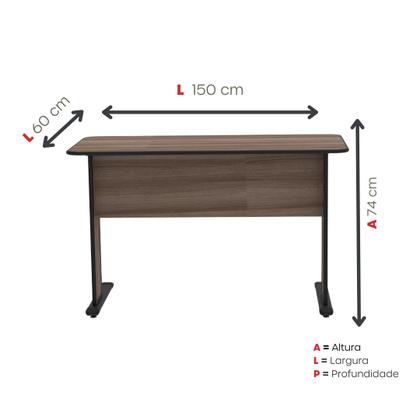 Imagem de Escrivaninha Mesa Escritório Gerência 150 cm MX150 Maxxi