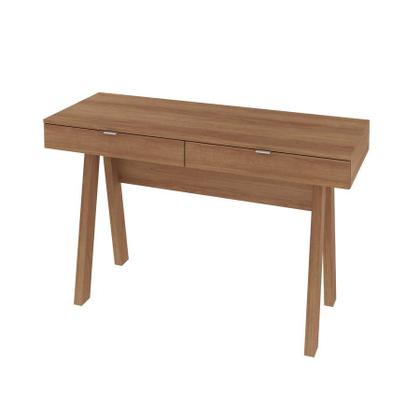 Imagem de Escrivaninha Mesa Escritório Home Office 2 Gavetas Amêndoa