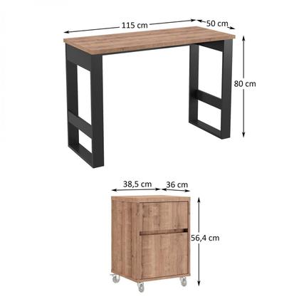 Imagem de Escrivaninha Mesa Escritório Industrial com Gaveteiro Baixo