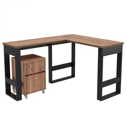 Imagem de Escrivaninha Mesa Escritório Industrial em L com Gaveteiro Baixo M103