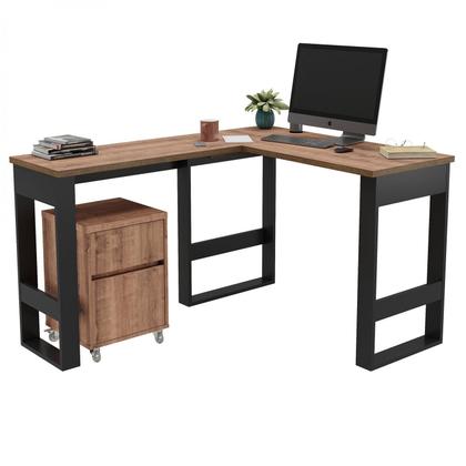 Imagem de Escrivaninha Mesa Escritório Industrial em L com Gaveteiro Baixo M103