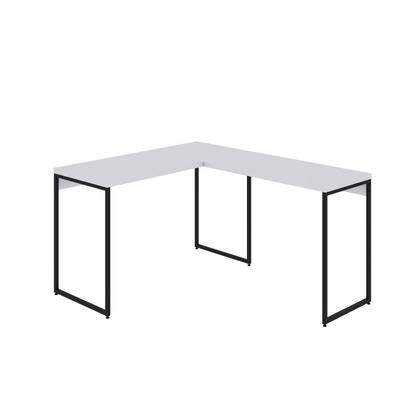 Imagem de Escrivaninha Mesa Escritório L Estilo Dynamica 140cm Industrial Yescasa Branco Chess e Preto