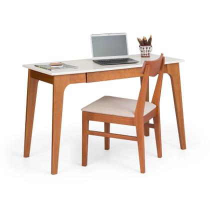 Imagem de Escrivaninha Mesa Escritório Madeira Maciça 1 Gaveta Club