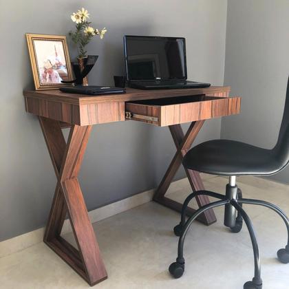 Imagem de Escrivaninha Mesa Escritório Moderna 1 Gaveta Pés Angulares