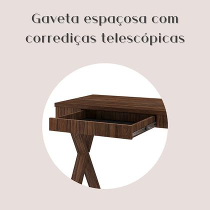 Imagem de Escrivaninha Mesa Escritório Moderna 1 Gaveta Pés Angulares