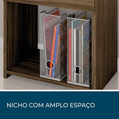 Imagem de Escrivaninha Mesa Escritório Office 2 Gavetas 121cm Nogal Trend