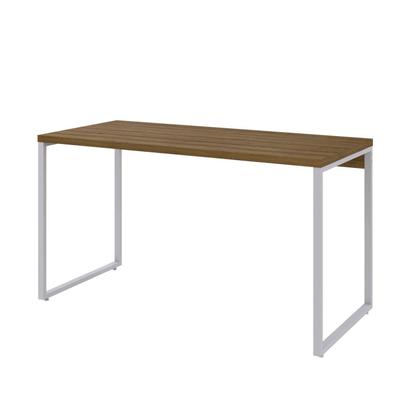 Imagem de Escrivaninha Mesa Escritório Office Estilo Kuadra 135cm Industrial Lamina Mel e Branco Marrom