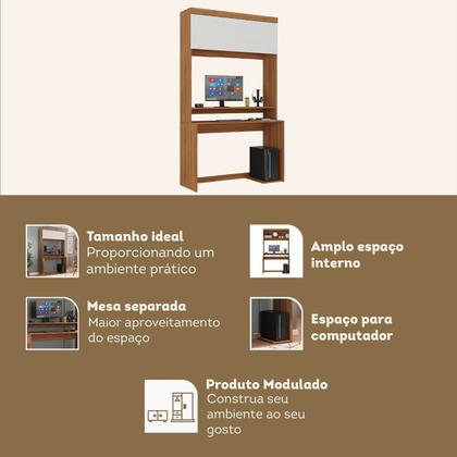 Imagem de Escrivaninha Mesa Escritório para Computador Viena 1 Porta Espresso Móveis