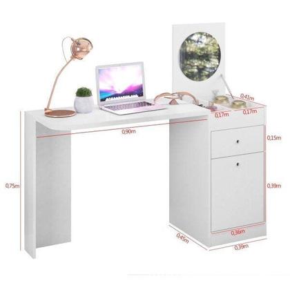 Imagem de Escrivaninha Mesa Escritório Penteadeira 1 Porta 1 Gaveta Capricho Espresso Móveis