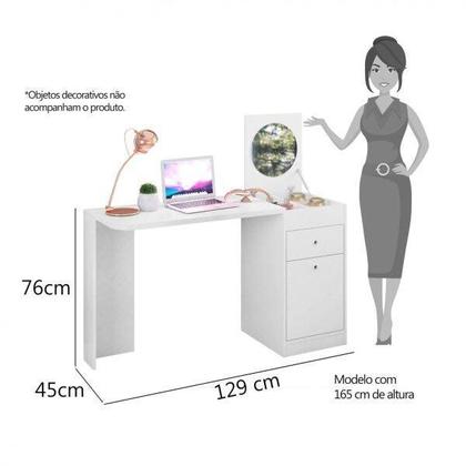 Imagem de Escrivaninha Mesa Escritório Penteadeira 1 Porta 1 Gaveta Capricho Espresso Móveis