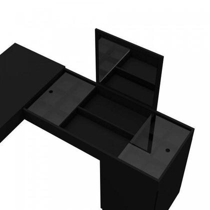 Imagem de Escrivaninha Mesa Escritório Penteadeira de Canto 136x136cm com Espelho 1 Porta Star