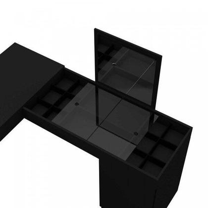 Imagem de Escrivaninha Mesa Escritório Penteadeira de Canto 136x136cm com Espelho 1 Porta Star