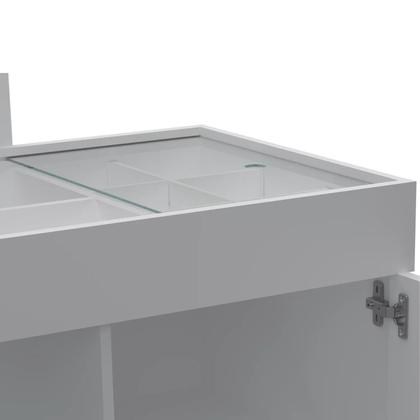 Imagem de Escrivaninha Mesa Escritório Penteadeira de Canto 136x136cm com Espelho 1 Porta Star