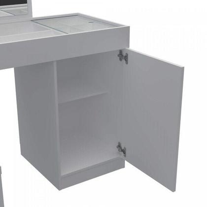 Imagem de Escrivaninha Mesa Escritório Penteadeira de Canto 136x136cm com Espelho 1 Porta Star