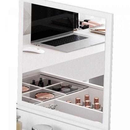 Imagem de Escrivaninha Mesa Escritório Penteadeira de Canto 136x136cm com Espelho 1 Porta Star