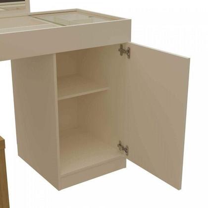 Imagem de Escrivaninha Mesa Escritório Penteadeira de Canto 136x136cm com Espelho 1 Porta Star