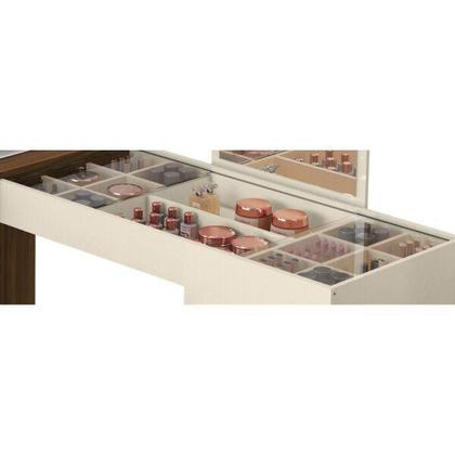 Imagem de Escrivaninha Mesa Escritório Penteadeira de Canto 136x136cm com Espelho 1 Porta Star