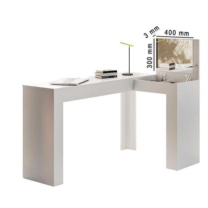 Imagem de Escrivaninha Mesa Escritório Penteadeira em L Porta Objetos 135x82cm Jade