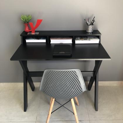 Imagem de Escrivaninha Mesa Escritório Retrô com Pés Angulares 3 Nichos Itália