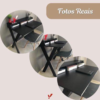 Imagem de Escrivaninha Mesa Escritório Retrô com Pés Angulares 3 Nichos Itália