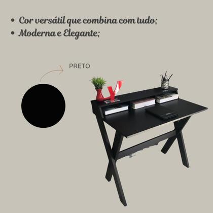 Imagem de Escrivaninha Mesa Escritório Retrô com Pés Angulares 3 Nichos Itália