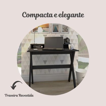 Imagem de Escrivaninha Mesa Escritório Retrô com Pés Angulares 3 Nichos Itália