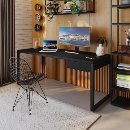 Imagem de Escrivaninha Mesa Escritório Yon Presidente com 1 Gaveta 190x70x75