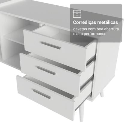 Imagem de Escrivaninha Mesa Estudos De Canto 3 Gavetas Lisboa Madesa