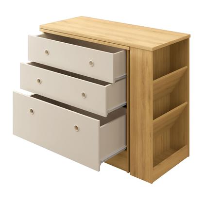 Imagem de Escrivaninha Mesa Giratoria Nicho Lateral Gavetas Gavetão Para Escritorio Quarto Estudar Estudo Trabalho Escolar Freijó OFF