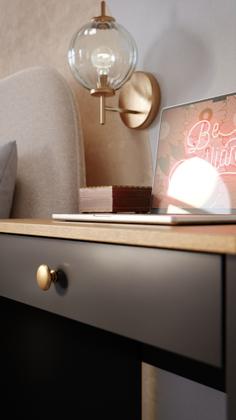 Imagem de Escrivaninha / Mesa Notebook Multifuncional Sala / Quarto Estilo Cor Preto / Nature