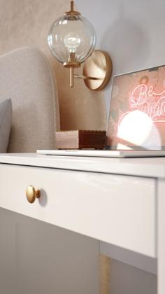 Imagem de Escrivaninha Mesa para Computador 1 Gavetas Office Quarto Escritório - Diversas Cores