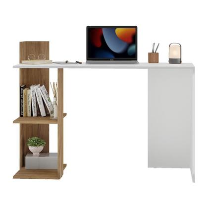 Imagem de Escrivaninha Mesa para Computador Dubai Multimóveis Branca/Rustic