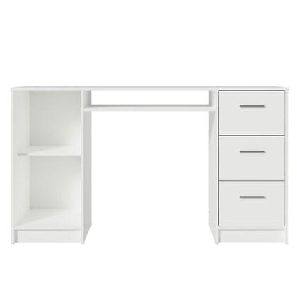 Imagem de Escrivaninha Mesa para Computador Madesa Alaska 3 Gavetas 1 Porta - Branco