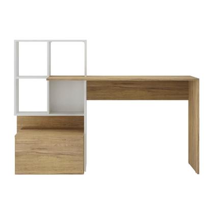Imagem de Escrivaninha Mesa para Computador Multimóveis Atlantis FG6003 Branca/Rustic