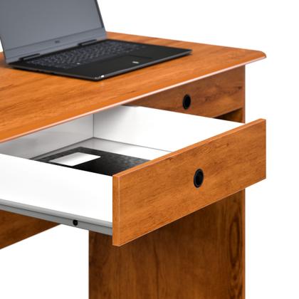 Imagem de Escrivaninha Mesa Para Computador Notebook Com 2 Gavetas Home Office 90 cm Na Cor Freijó