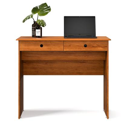 Imagem de Escrivaninha Mesa Para Computador Notebook Com 2 Gavetas Home Office 90 cm Na Cor Freijó