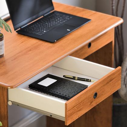 Imagem de Escrivaninha Mesa Para Computador Notebook Com 2 Gavetas Home Office 90 cm Na Cor Freijó