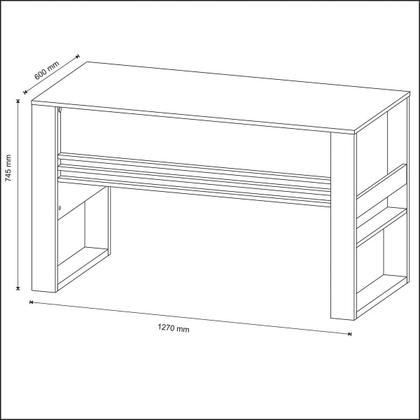 Imagem de Escrivaninha Mesa Para Escritório Multiuso Com Tampo Amplo