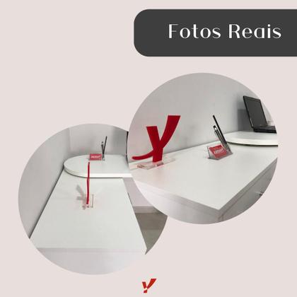 Imagem de Escrivaninha Minimalista em L com 1 armário e 4 gavetas com ótimo espaço de armazenamento Logan