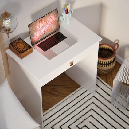Imagem de Escrivaninha Multifuncional com Gaveta e Puxador Cromado para Estudo, Quarto ou Escritório cores
