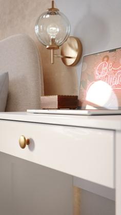 Imagem de Escrivaninha Multifuncional com Gaveta e Puxador Cromado para Estudo, Quarto ou Escritório cores